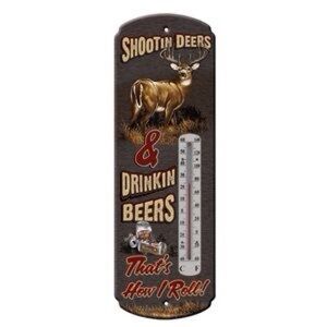 🆕🏬 AUCTION PRICE SHOOTIN DEERS TIN THERMOMETER👩🏻‍⚖️